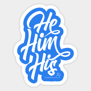 He, Him, His "Swooshy" Pronouns Sticker